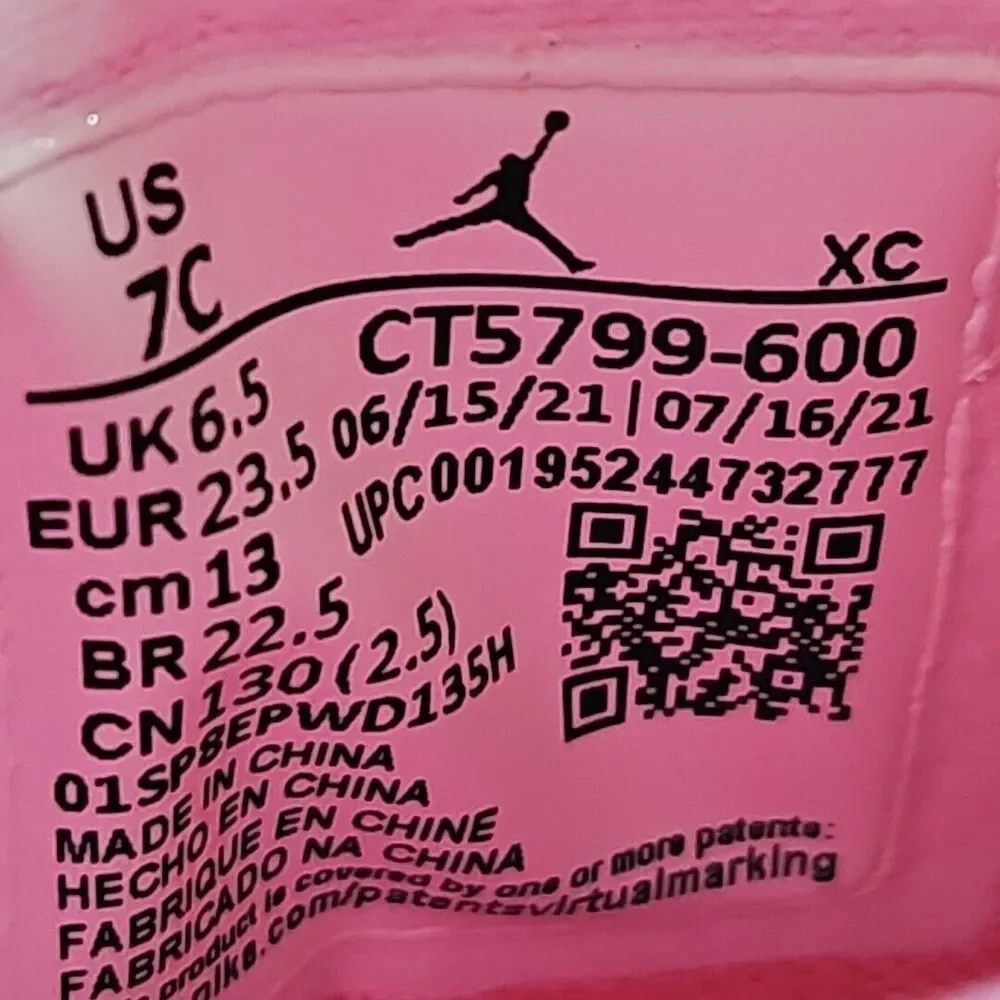 Nike Air Jordan Drip 23 Pink Black Toddler‎ Girls 7C Rain Boots CT5799-600